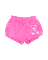 Girls Pink with White Bear Decal Pajama Shorts