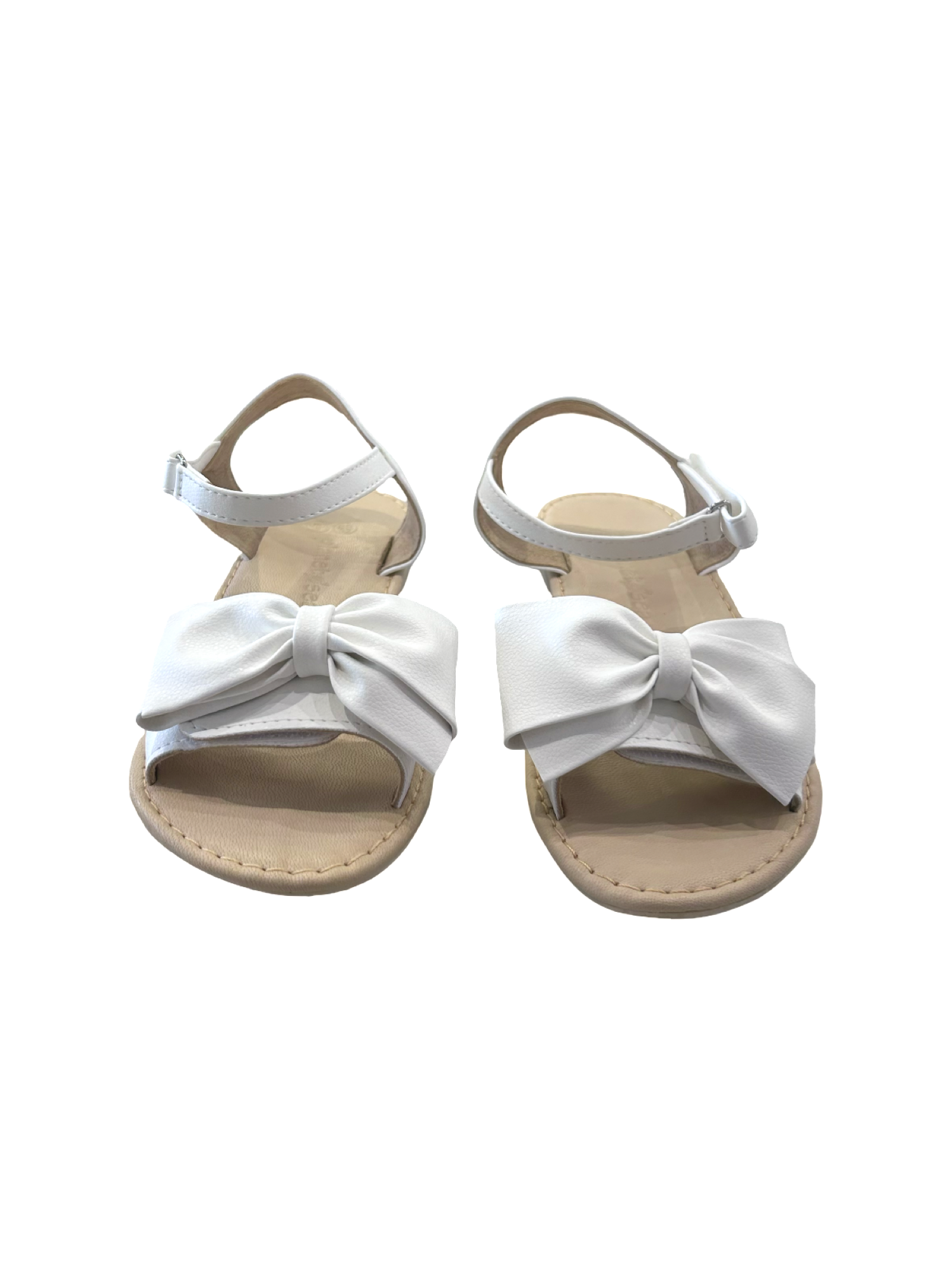 Girls White Bow Sandals