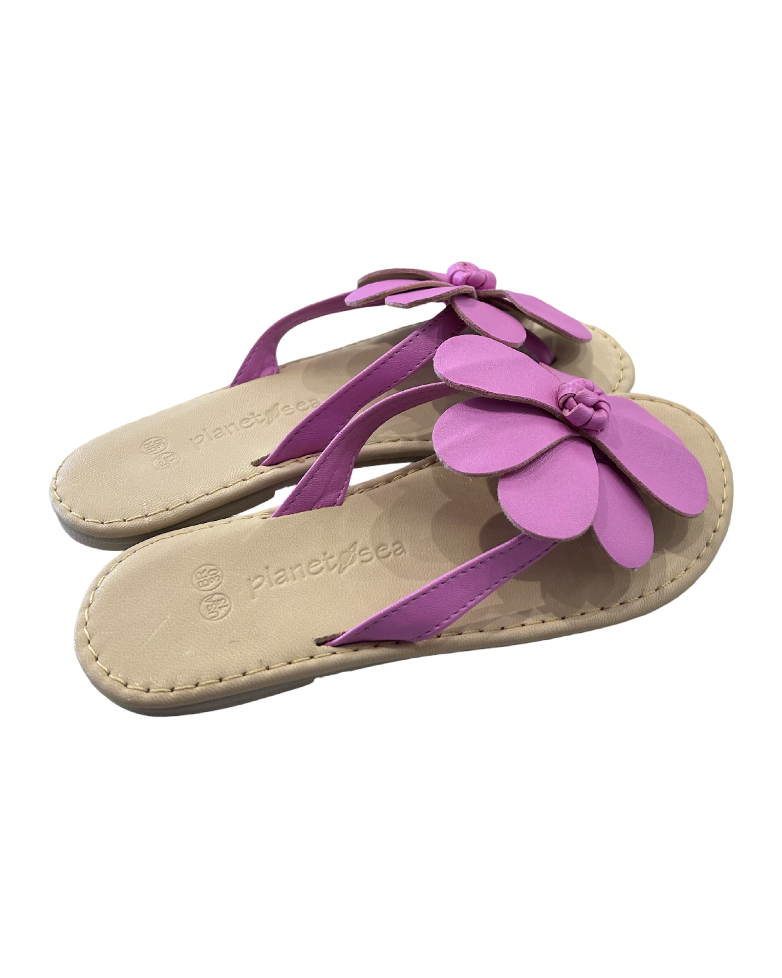 Girls Pink Flower Flip Flop Sandals