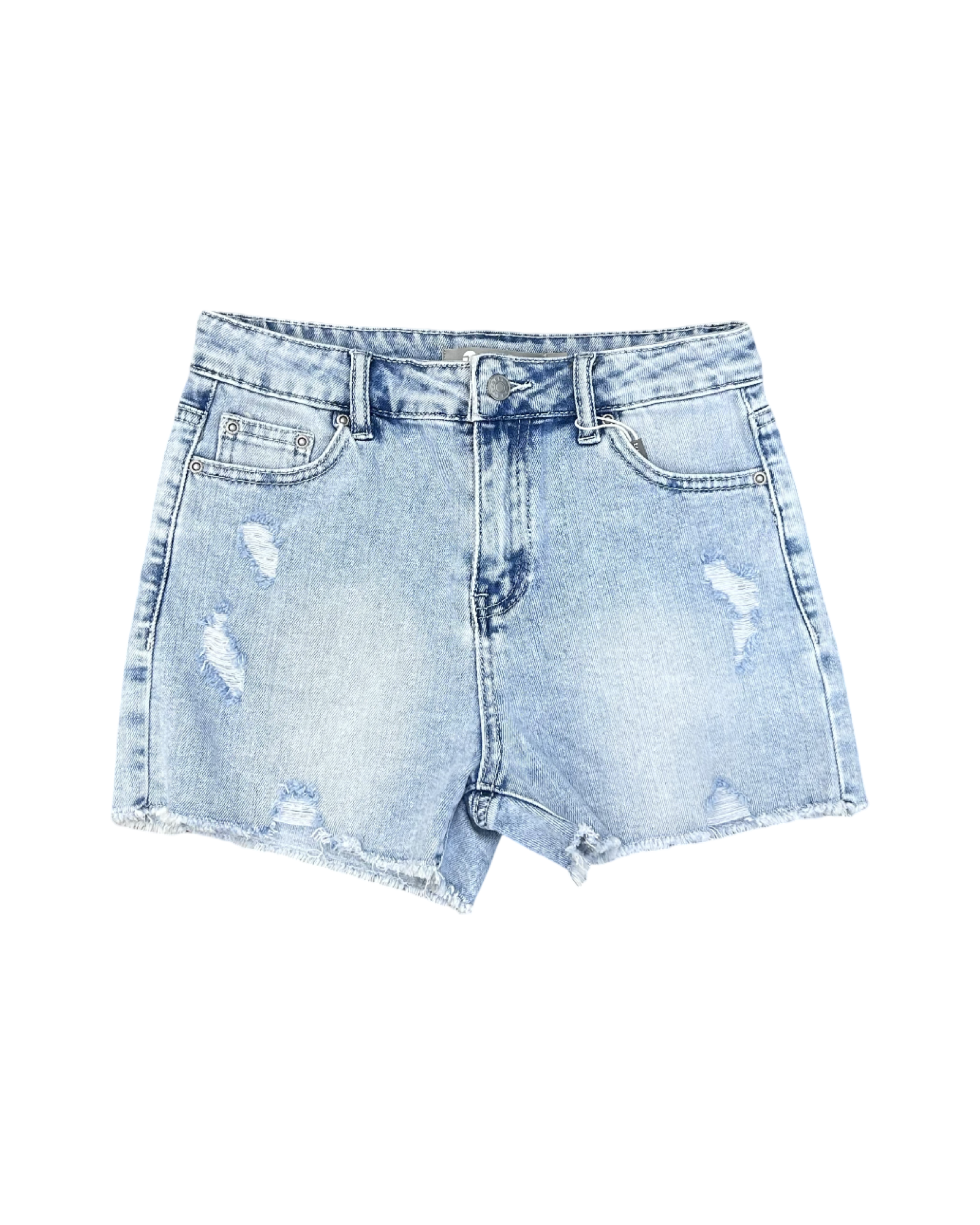 Girls Lightwash Distressed Short