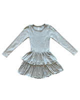 Girls Allover Crystal Bows Ruffle Dress