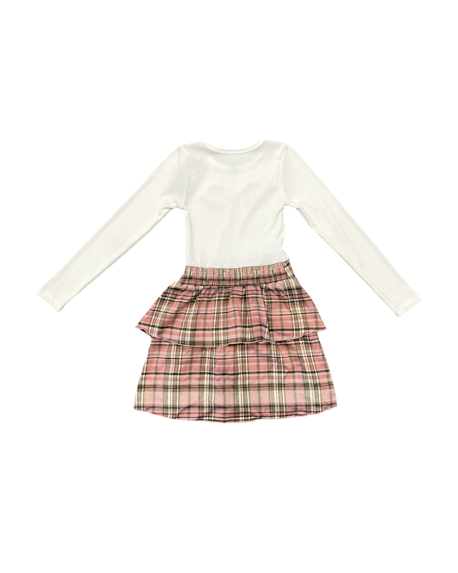 Ruffle Bow Plaid Skirt Dress