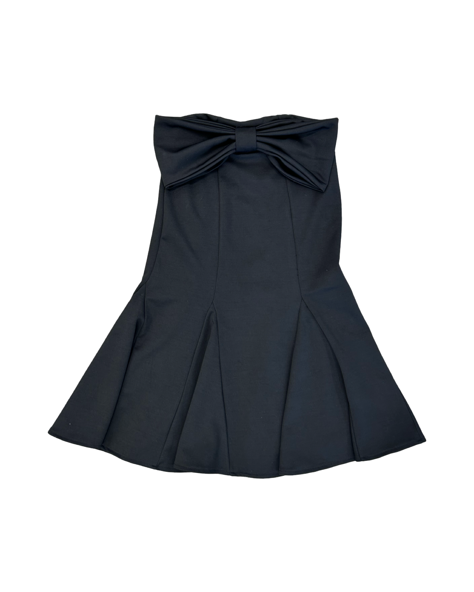 Girls Black Bow Strapless Dress