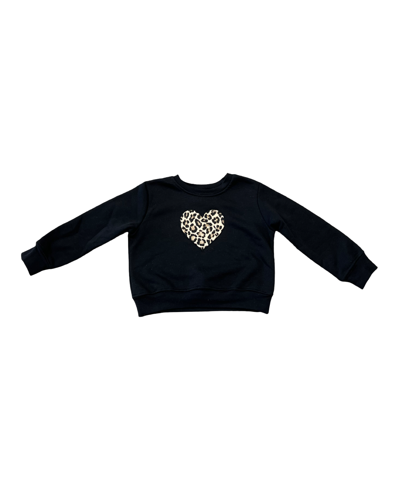 Girls Leopard Heart Pullover Sweatshirt
