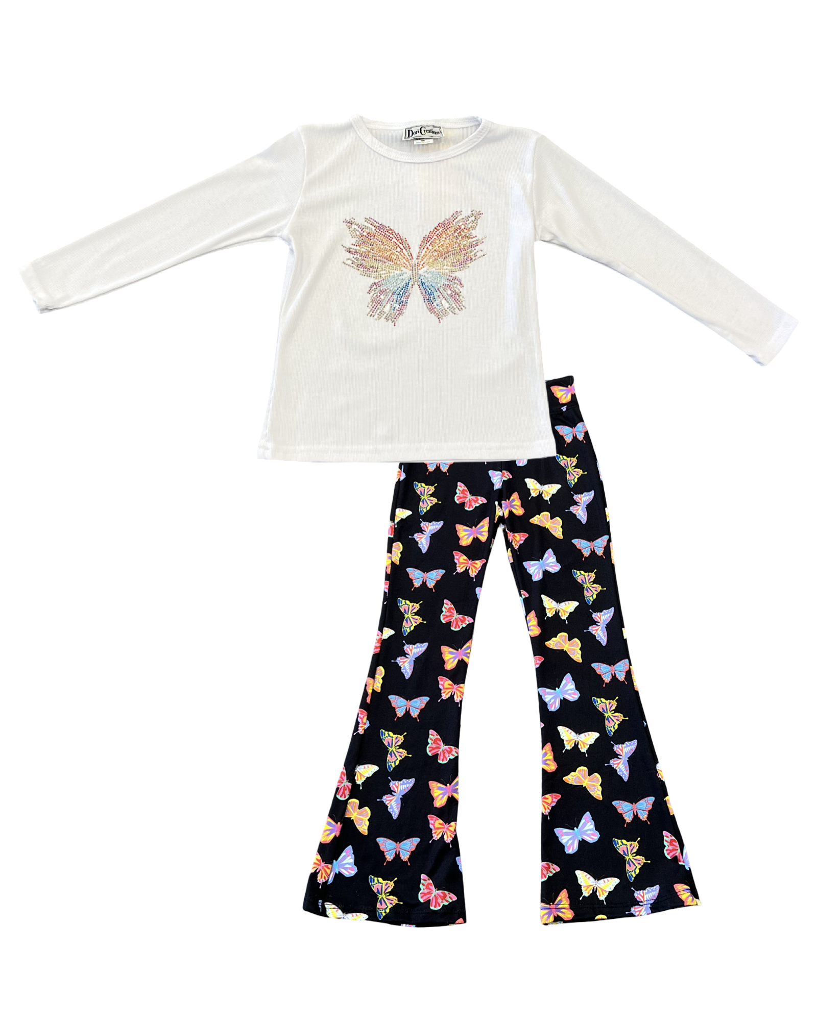 Girls Studded Butterfly Top