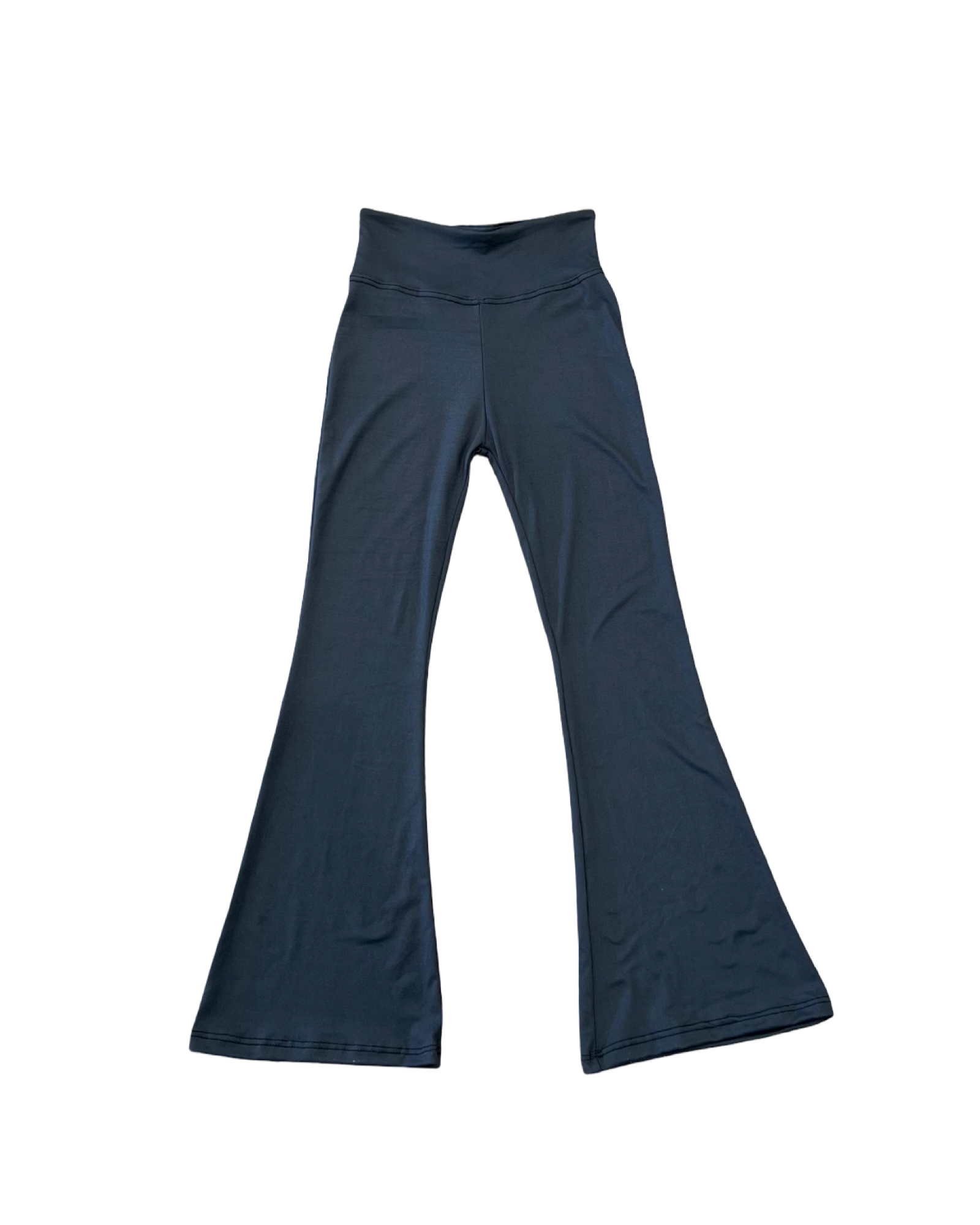 Girls Charcoal Brushed Flare Leggings