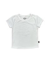 Girls White Crewneck Signature Tee