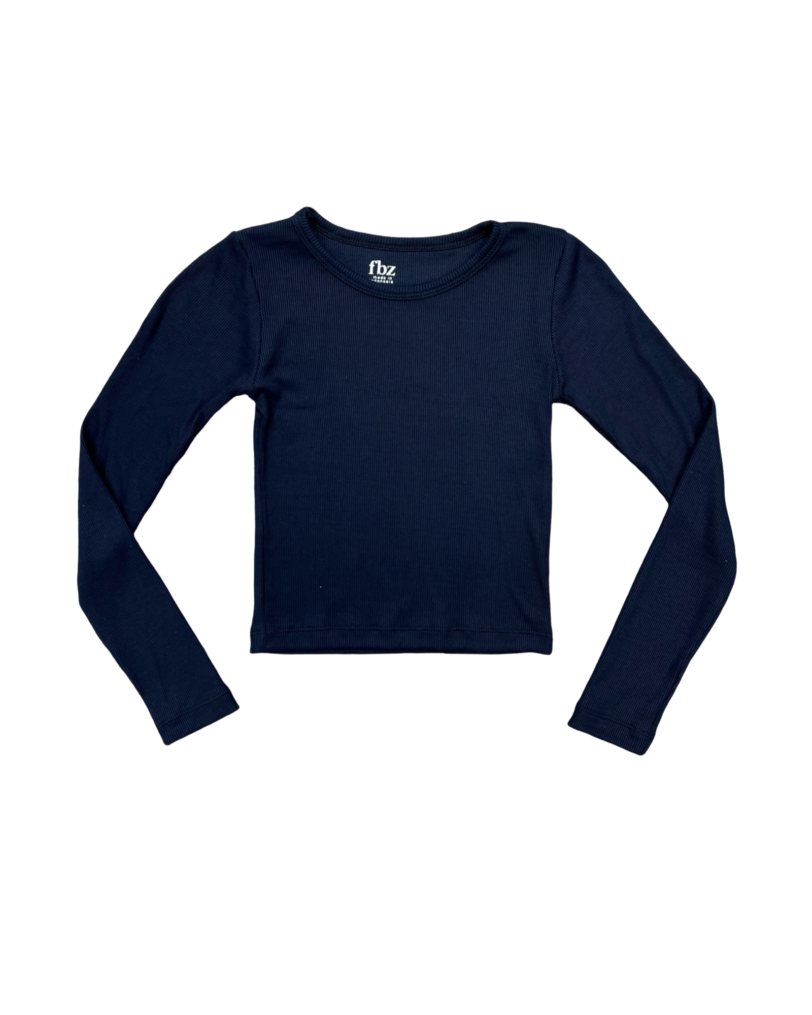 Solid Ribbed Long Sleeve Tee