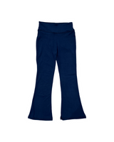 Girls Navy Brushed Flare Leggings