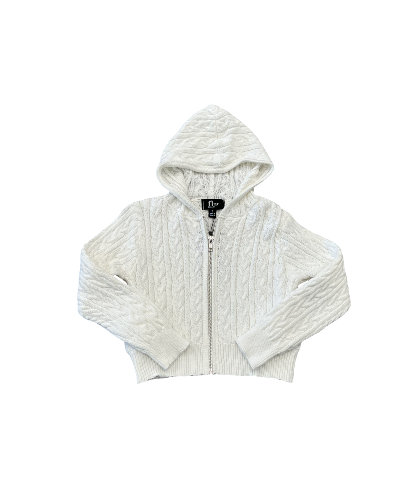 Girls Cable Zip Hoodie Sweater