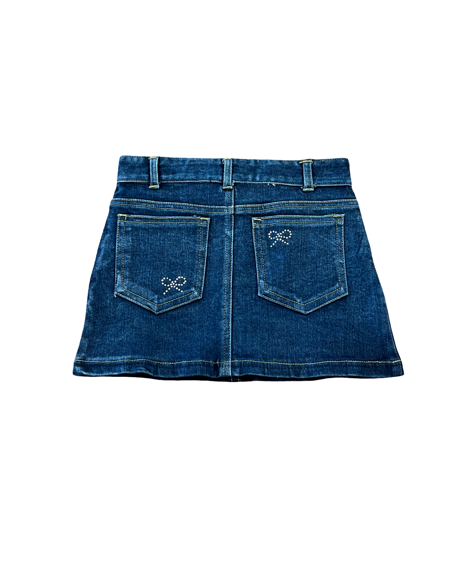 Girls Denim Crystal Bow Skirt