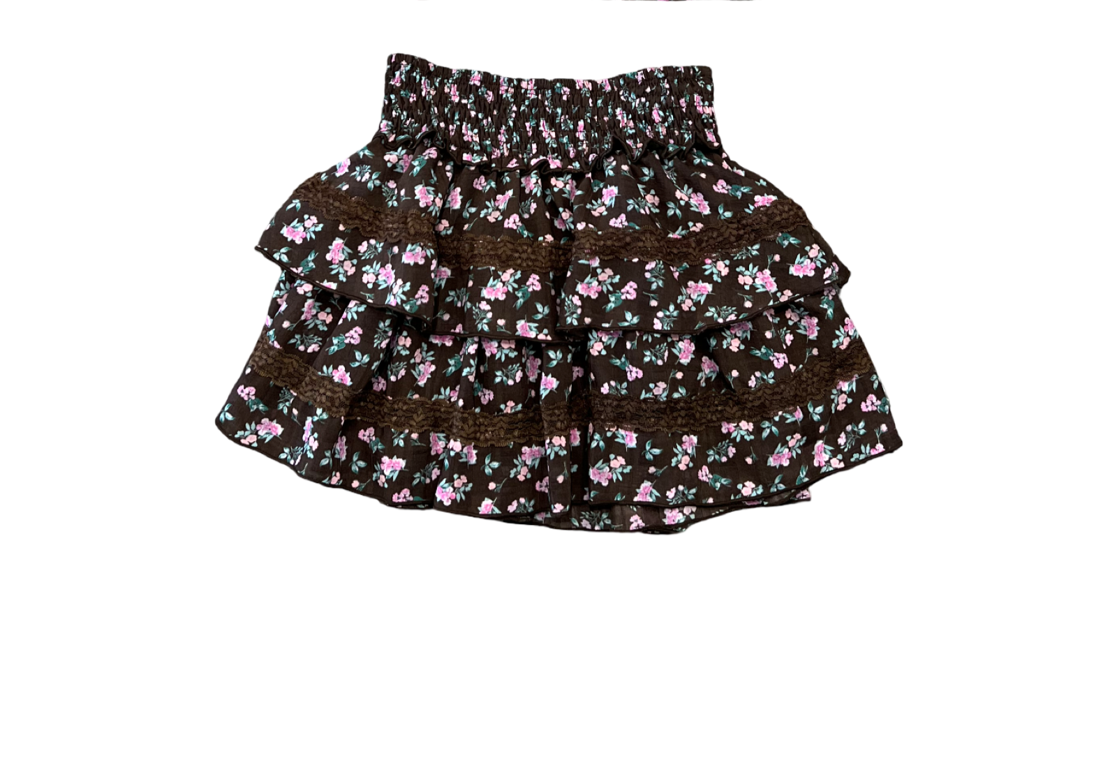 Girls Floral Ruffle Skirt