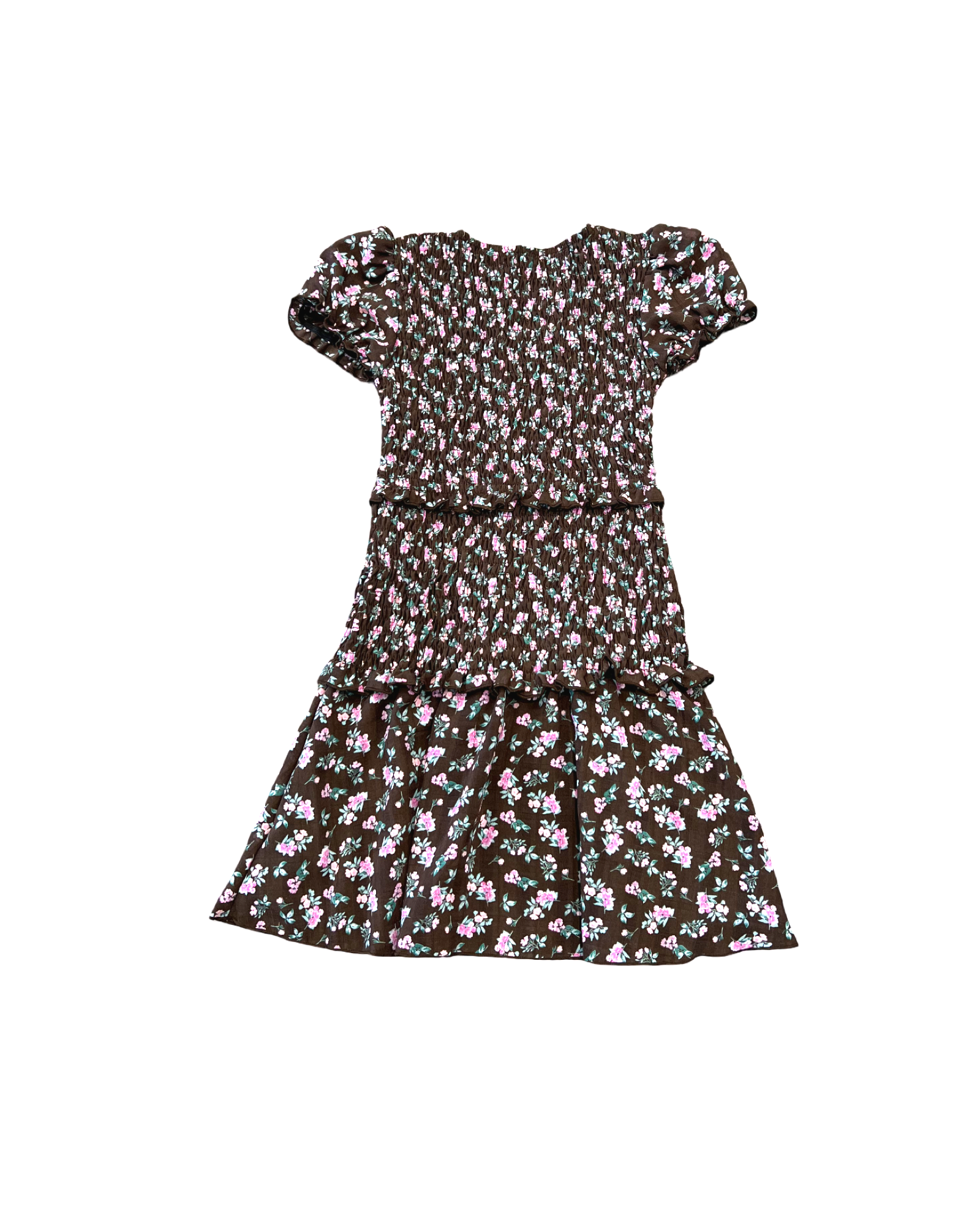 Girls Floral Puff Sleeve Dress