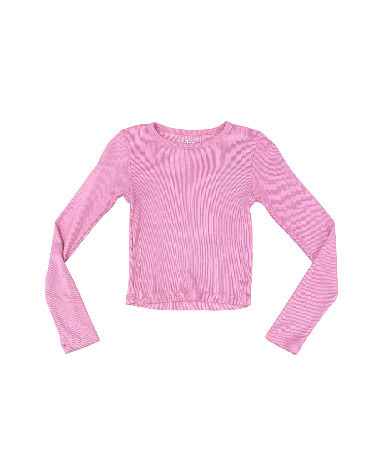 Solid Ribbed Long Sleeve Tee