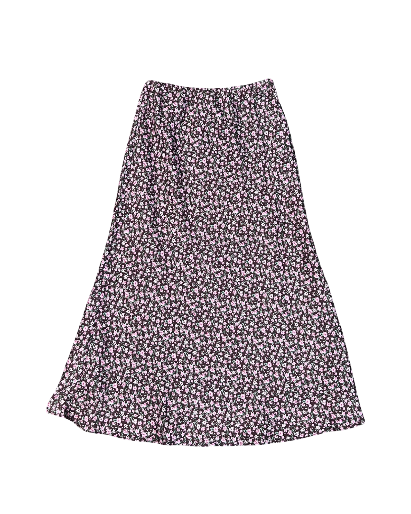 Girls Anastasia Satin Maxi Skirt - Espresso Floral