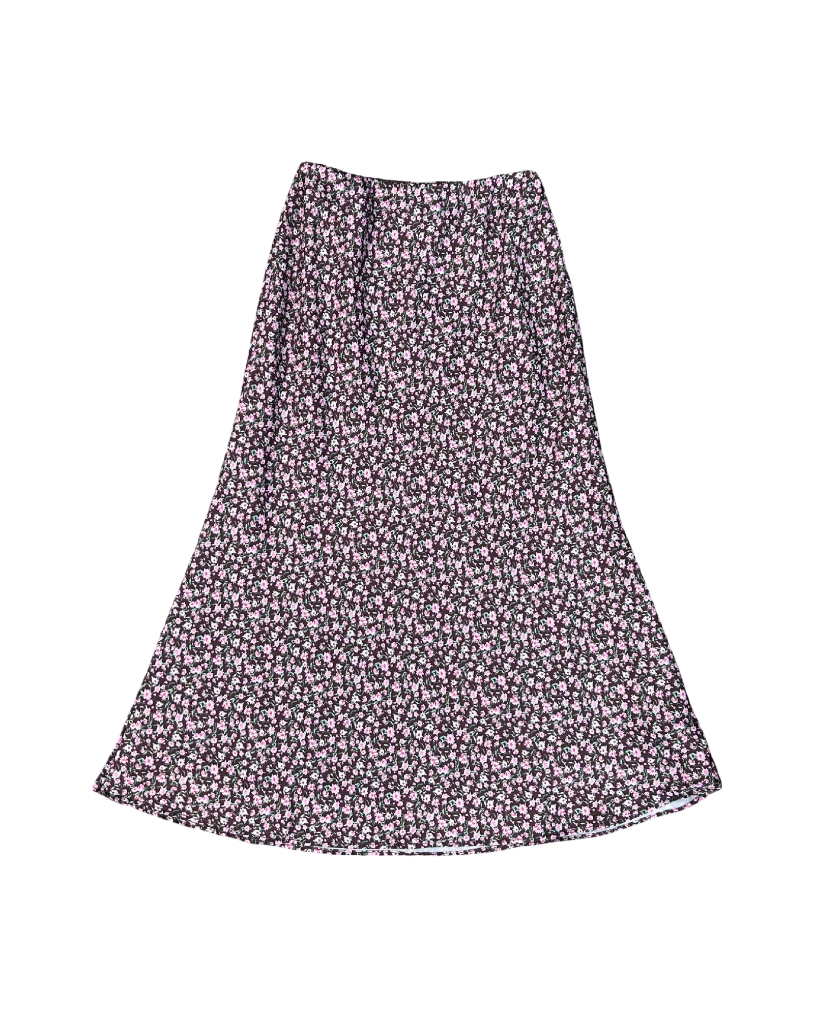 Girls Anastasia Satin Maxi Skirt - Espresso Floral