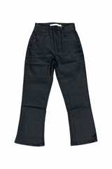 Girls Black Coated Flare Jeans