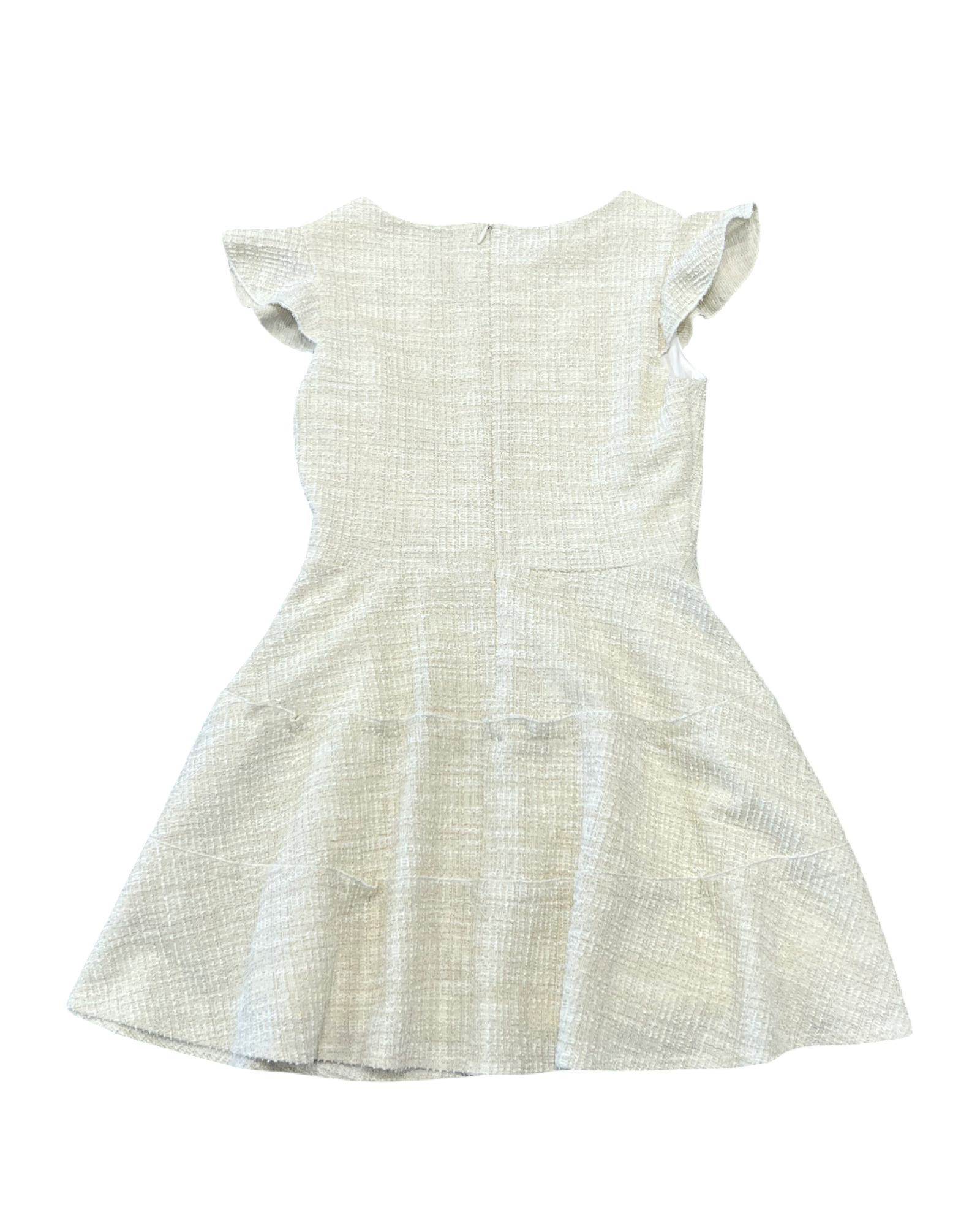 Girls & JR Ivory/Gold Cap Sleeve Dress