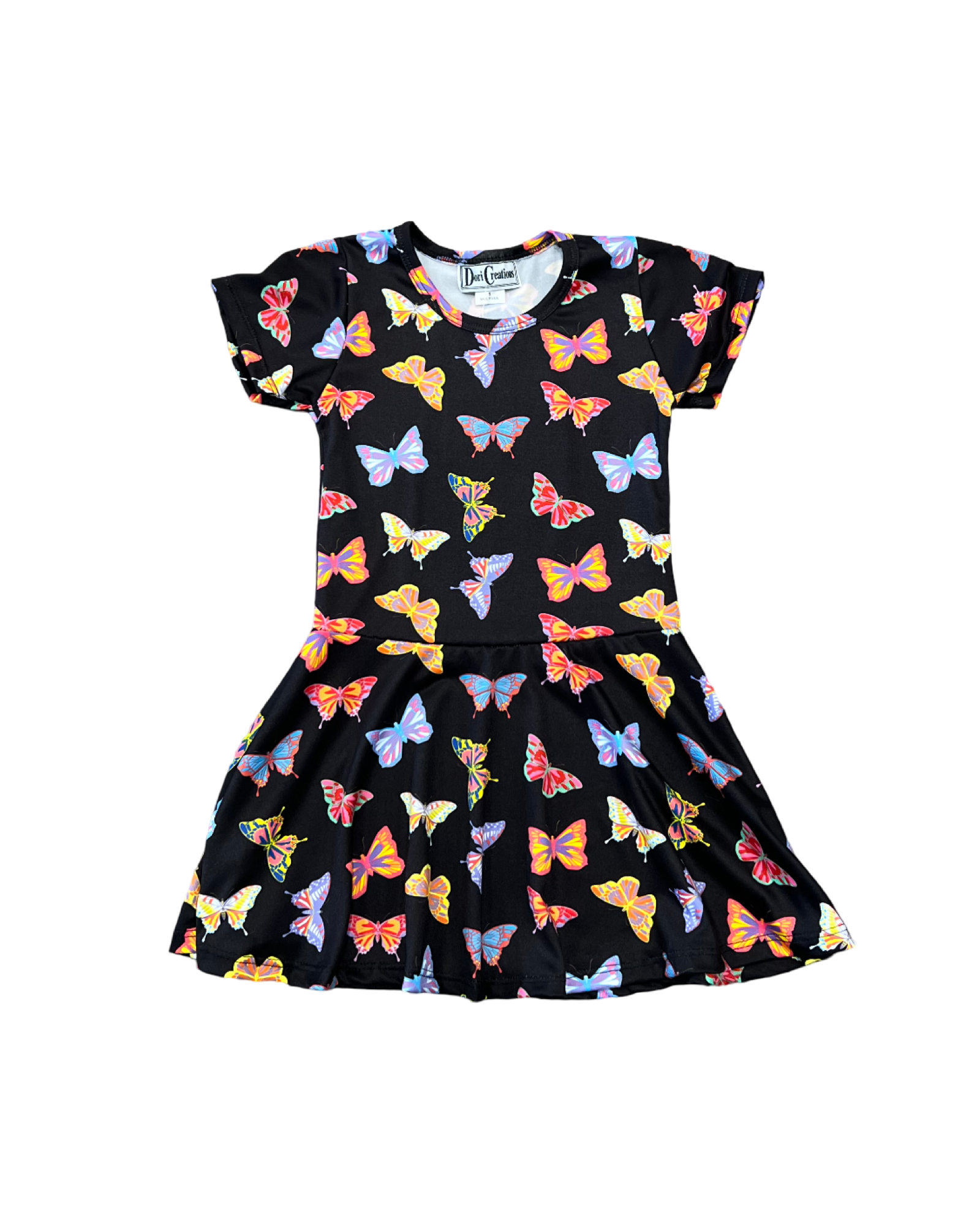 Girls Short Sleeve Butterfly Dress