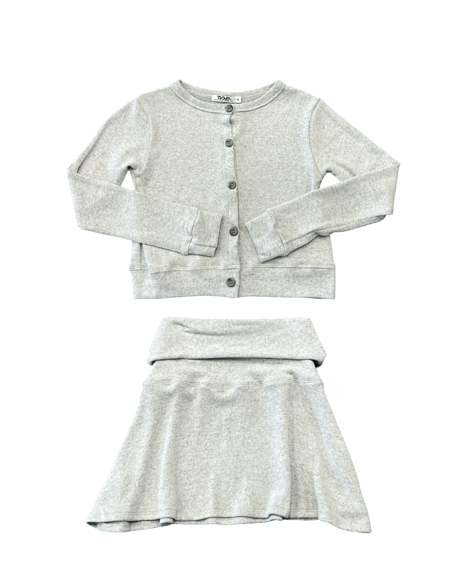 Girls Grey Reverse Fabric Skirt
