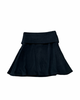 Girls Black Reverse Fabric Skirt