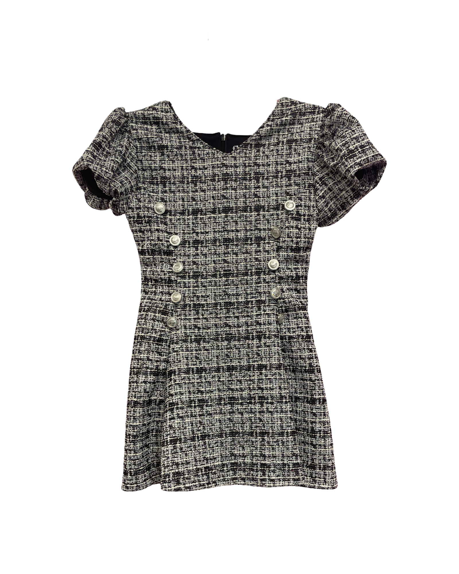 Girls Black Tweed Dress