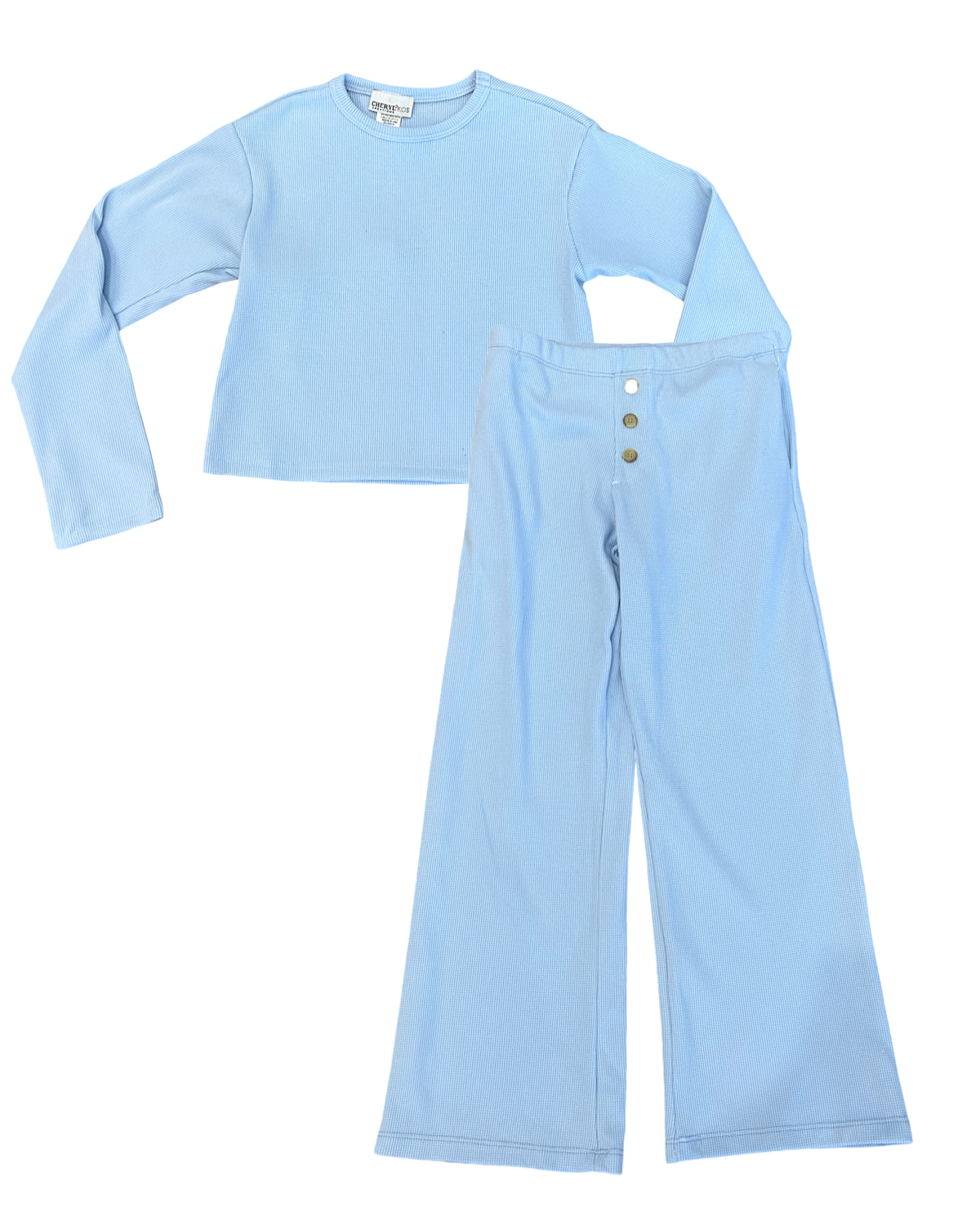 Girls Rickie Waffle Long Sleeve Top