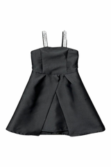 Girls Mikado Rhinestone Strap Aimee Party Dress