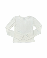 Girls Solid Ribbed Long Sleeve Tee