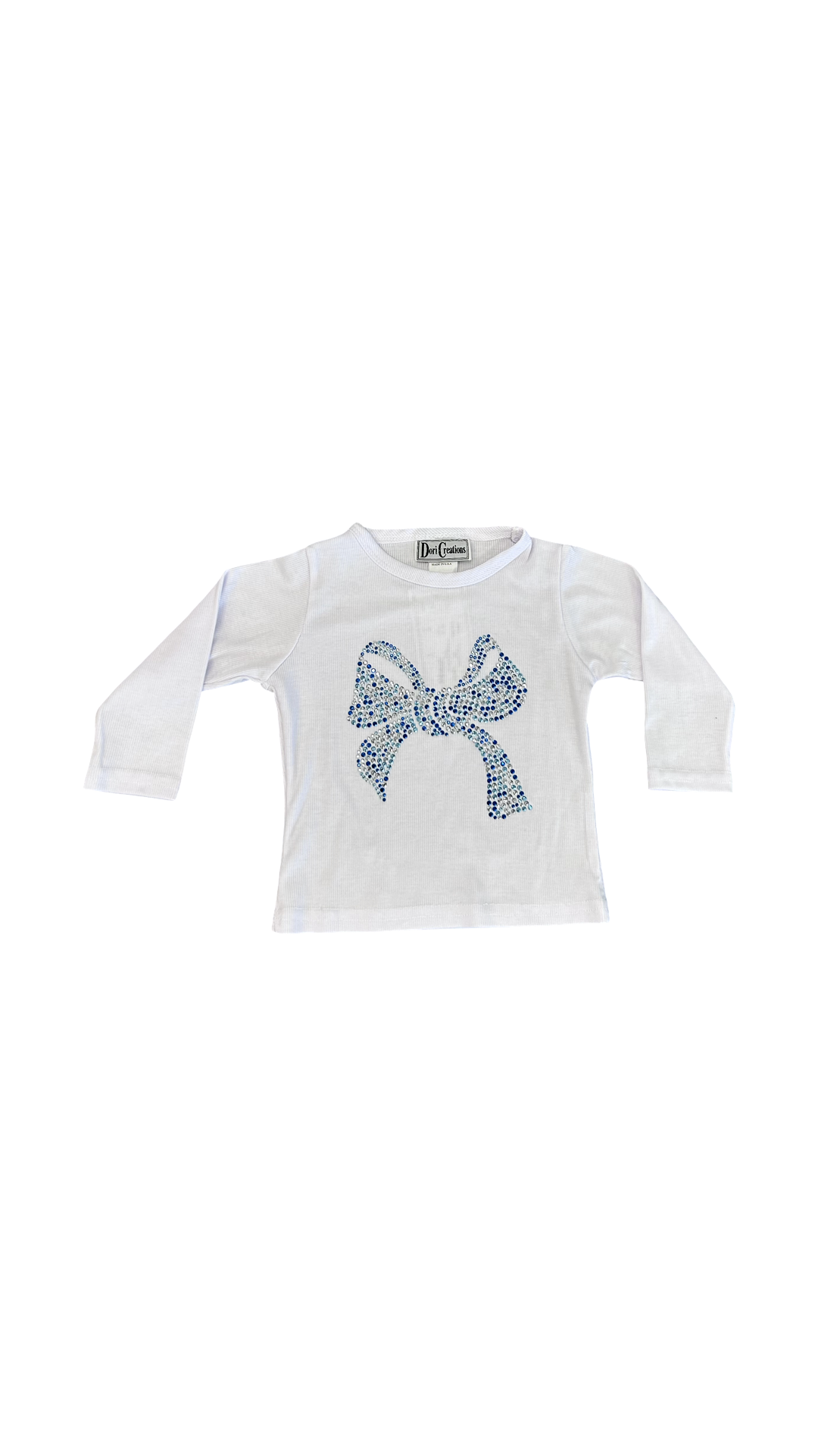 Girls Blue Stone Bow Top