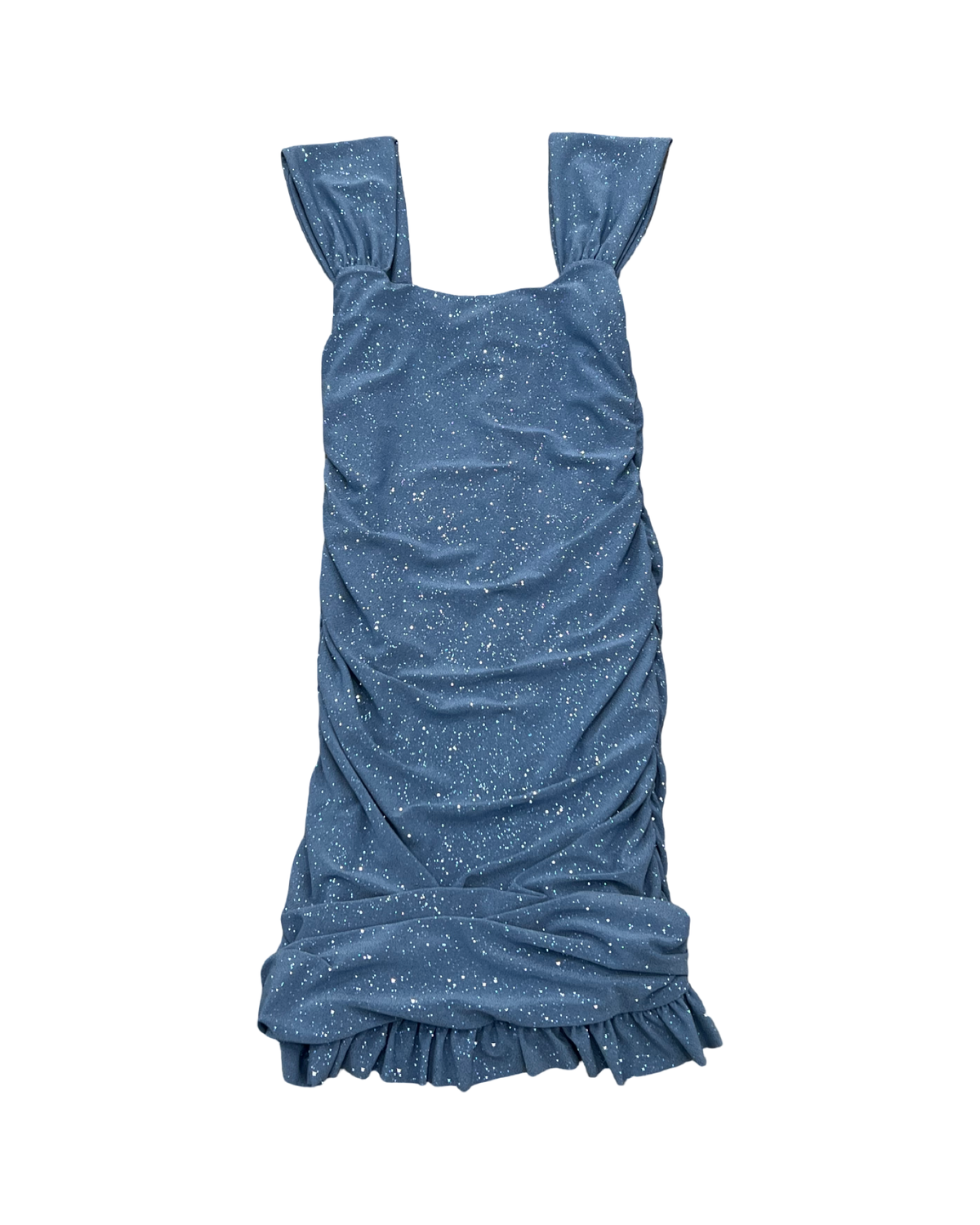 Girls Glitter Ruched Tank Dress