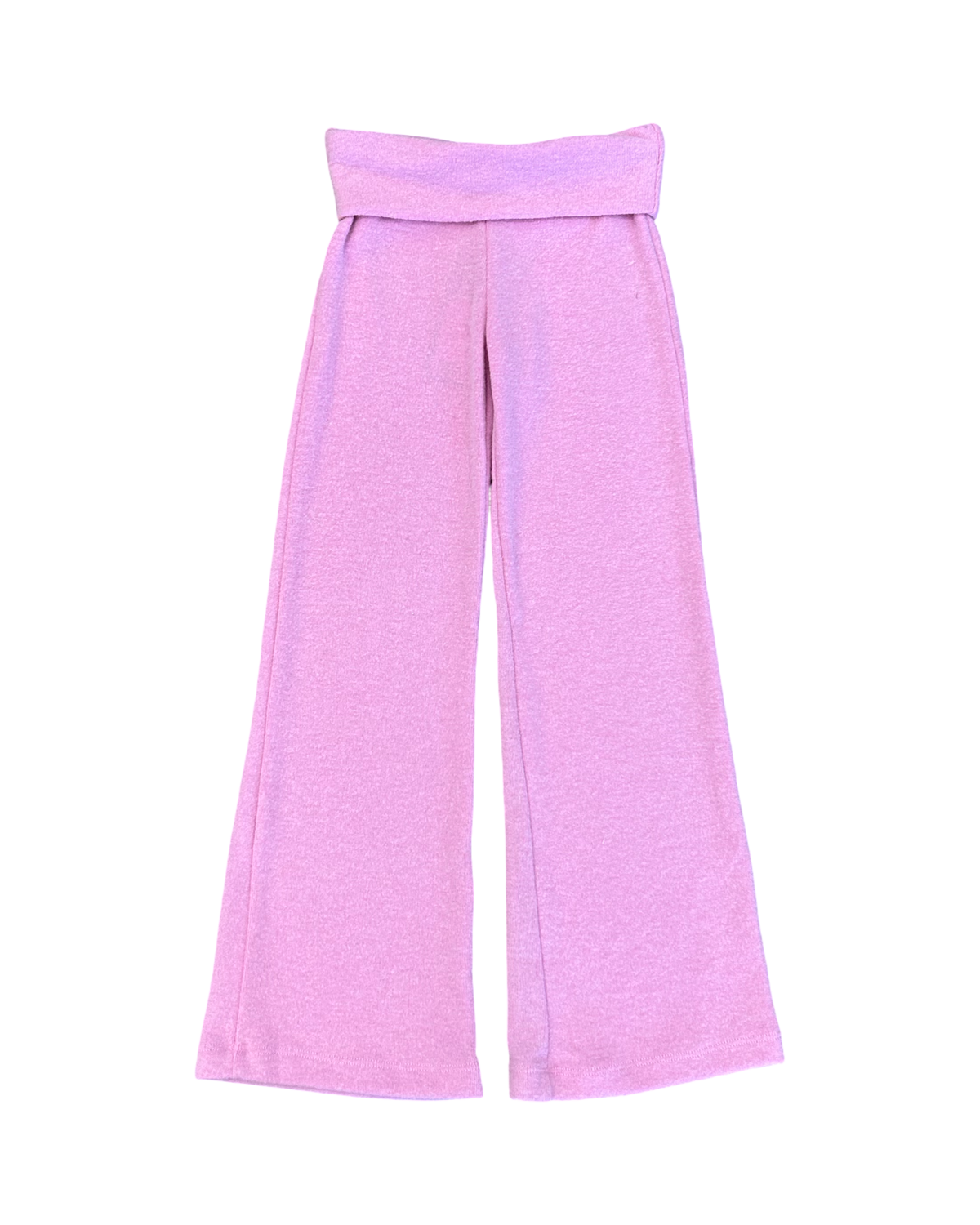 Girls Pink Hacci Foldover Pants