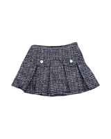 Girls Black & Pink Tweed Pleated Skirt