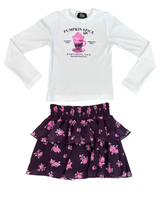 Girls Floral Ruffle Skirt