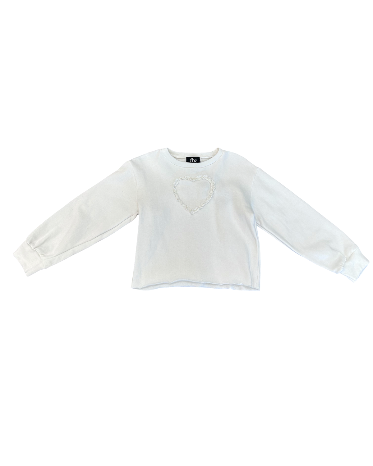 Girls Ruffle Heart Sweatshirt