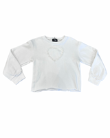Girls Ruffle Heart Sweatshirt