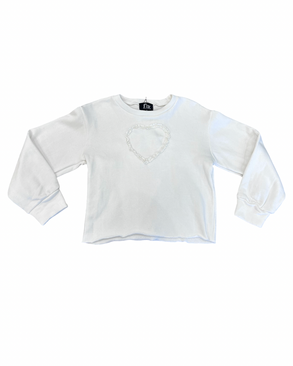 Girls Ruffle Heart Sweatshirt