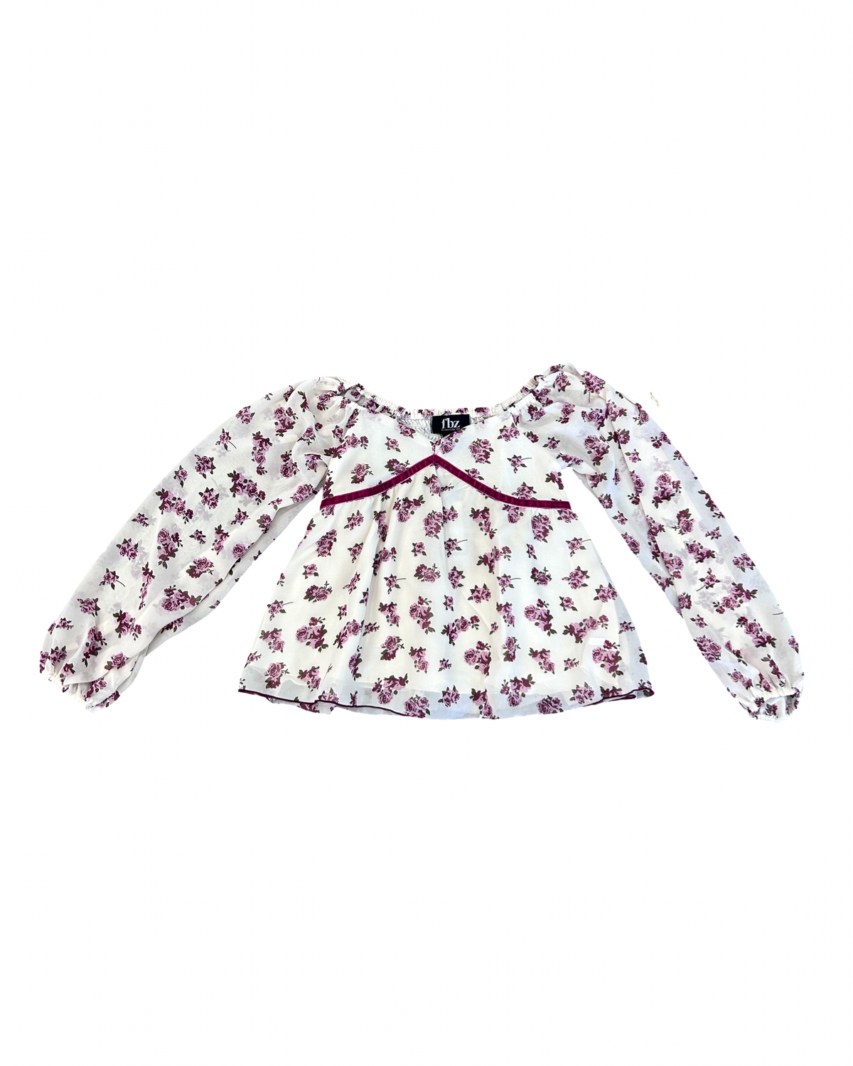 Girls Floral Peasant Blouse