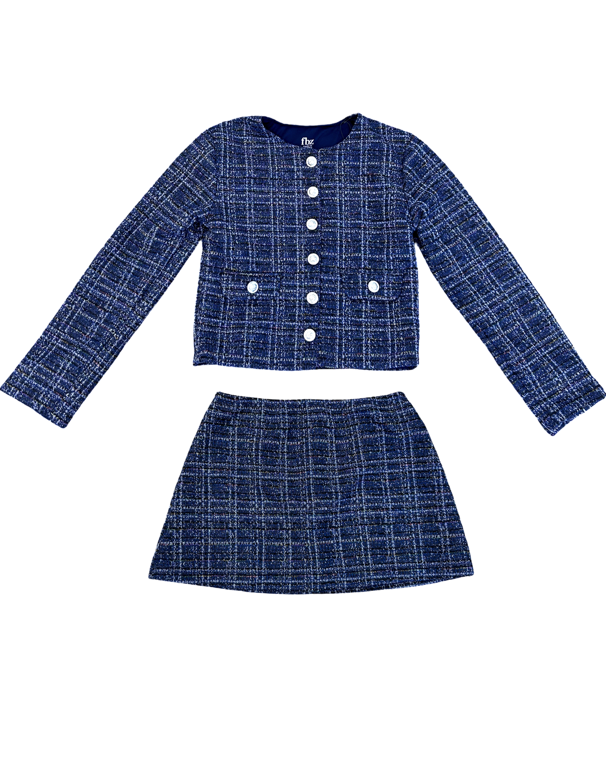 Girls Blue Tweed Skirt