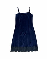 Girls Navy Velvet Dress