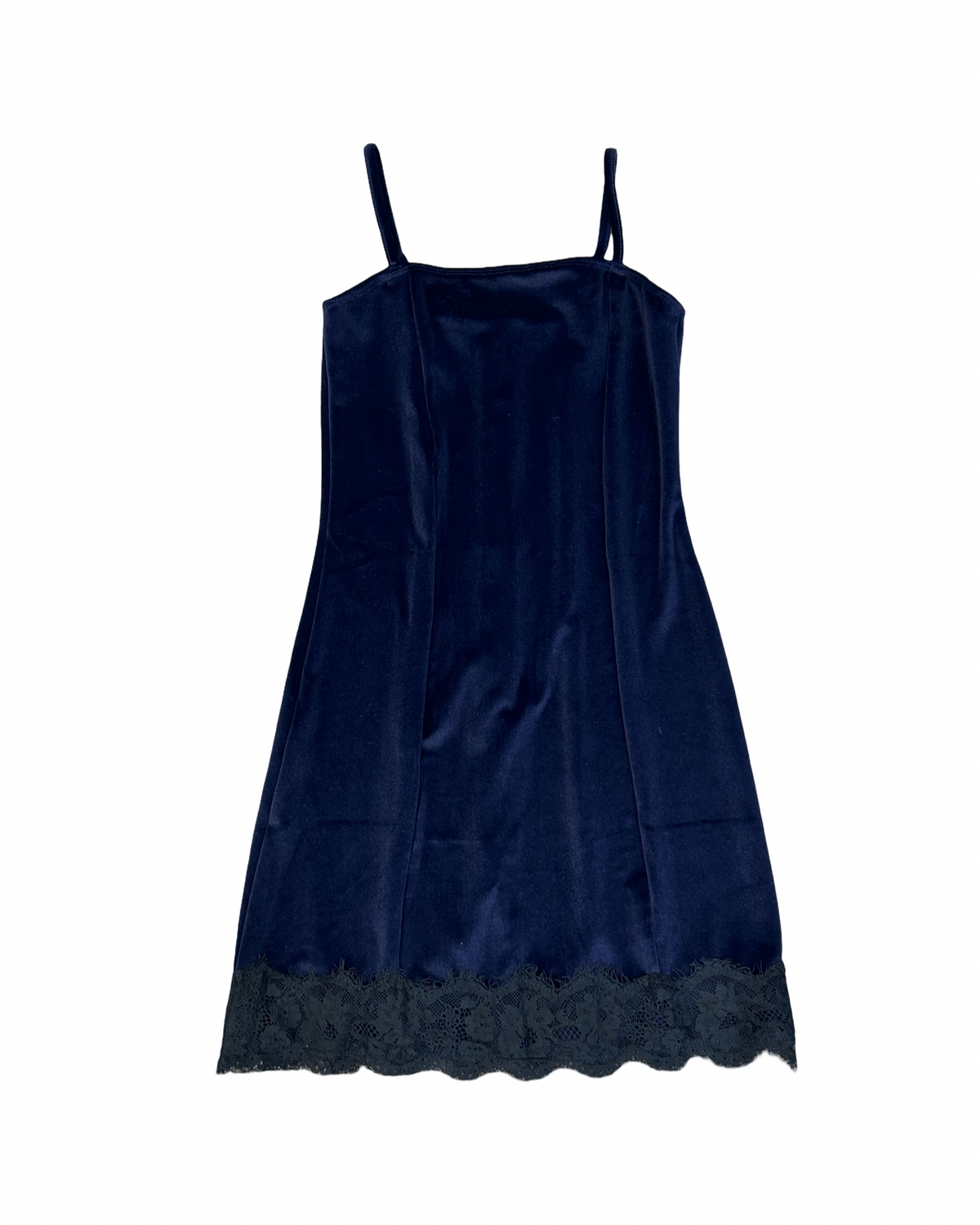 Girls Navy Velvet Dress