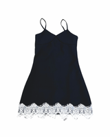 Girls Black Lace Trim Dress
