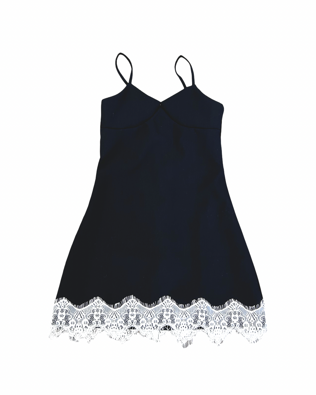 Girls Black Lace Trim Dress
