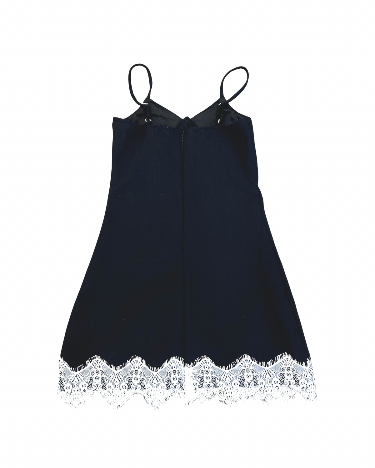 Girls Black Lace Trim Dress