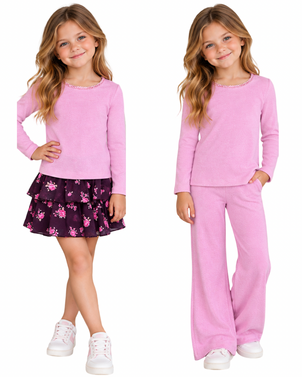 Girls Hacci Long Sleeve Tee