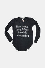 Girls Dear Santa Long Sleeve Tee