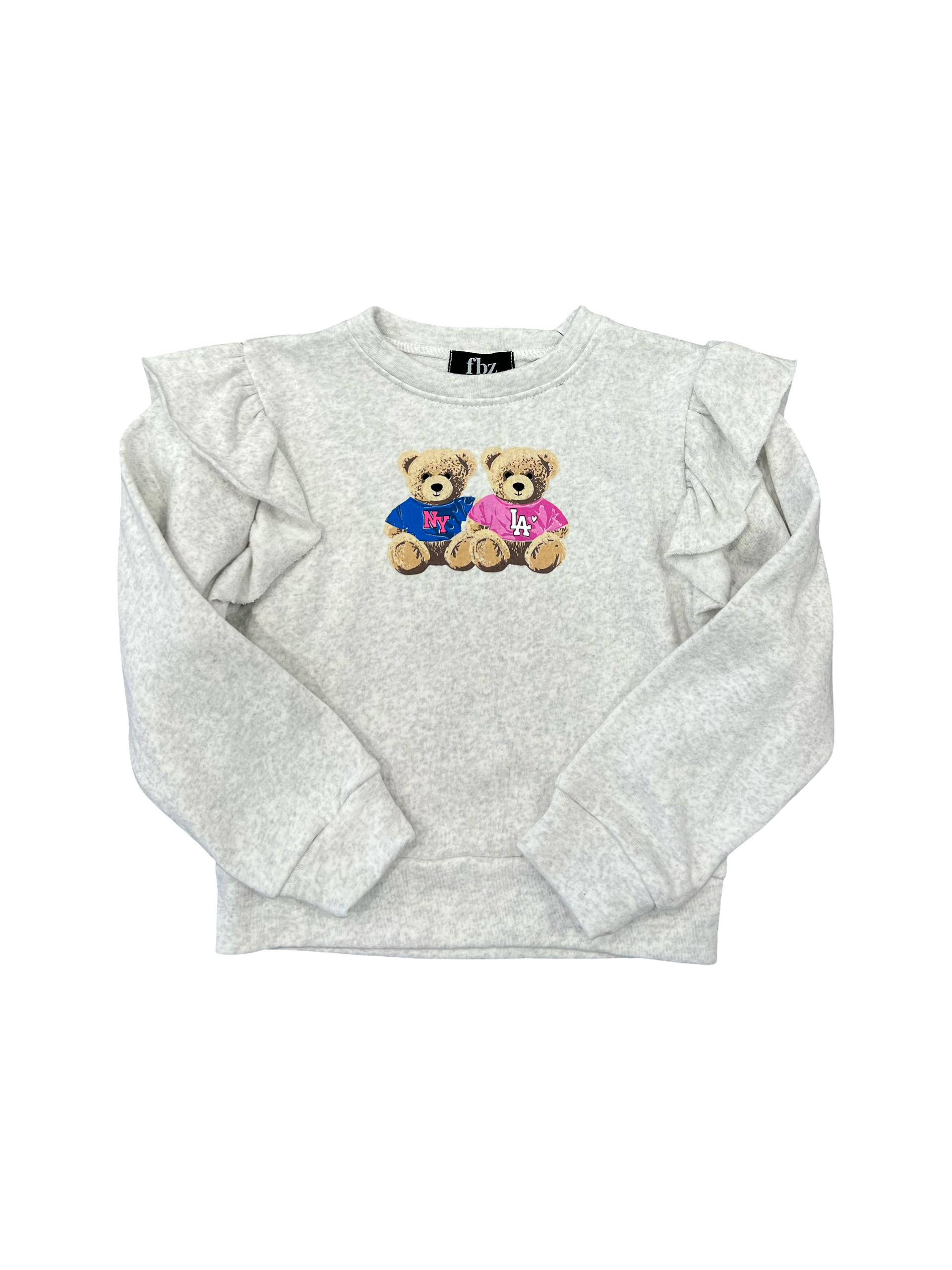 Misty Grey NY/LA Bears Ruffle Sweats Set