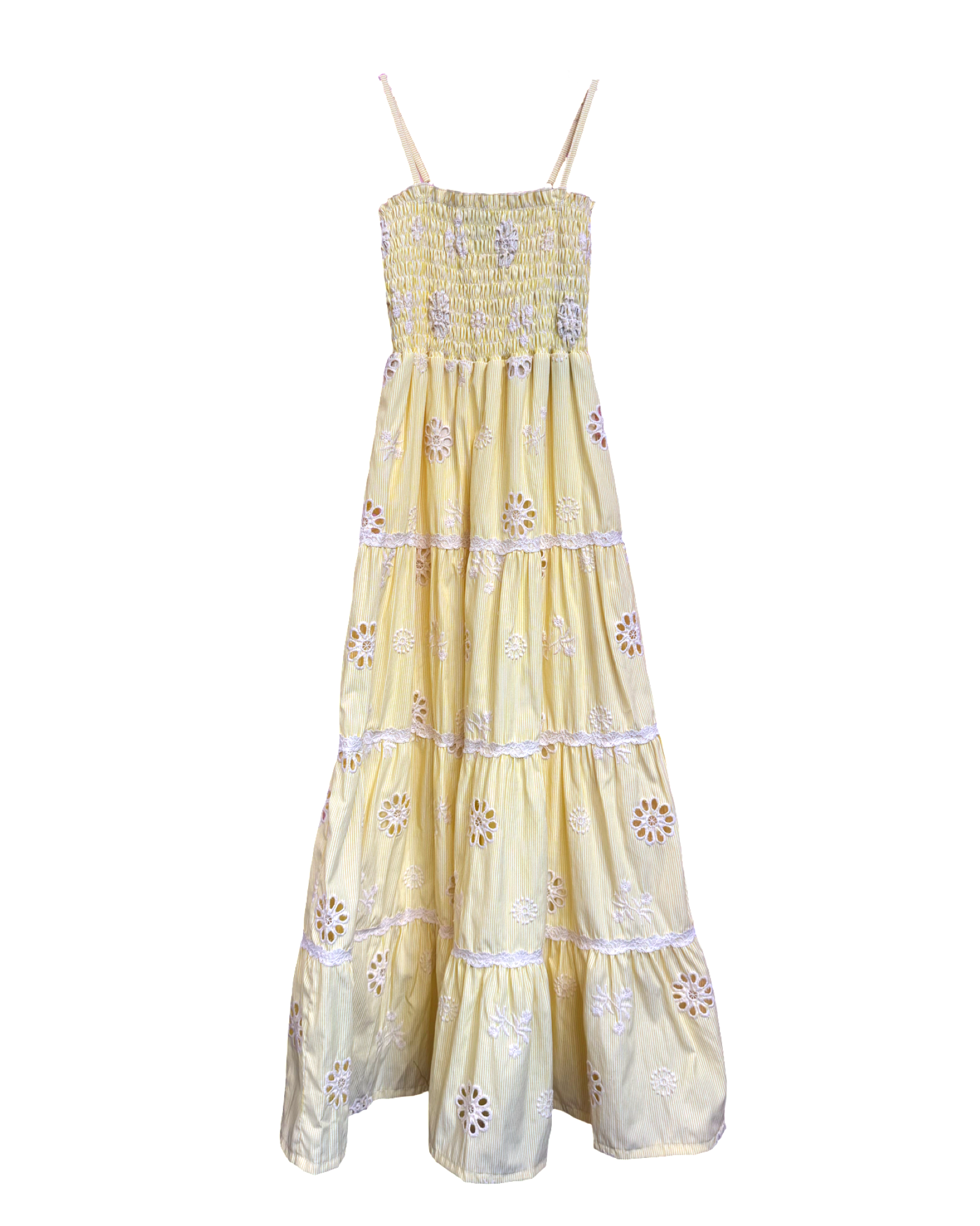 Girls Mini Stripe Eyelet Maxi Dress