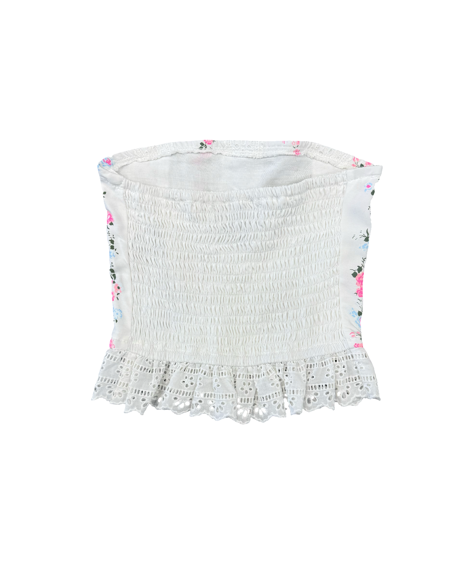 Girls Floral Detail Lace Trim Tube Top