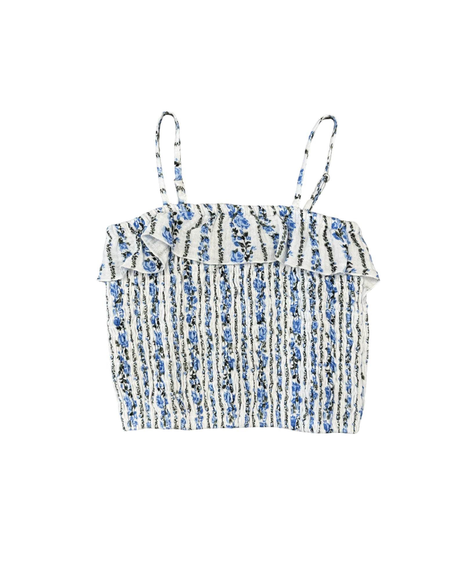 Girls Demure Floral Ruffle Tank